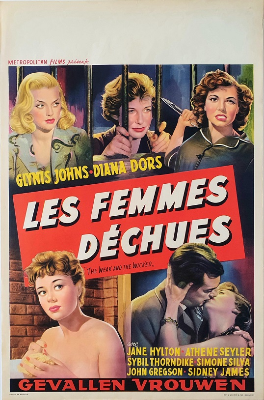 The Weak And The Wicked Belgium Movie Poster Affiche Diana Dors Glynis Johns Sidney James 1954 (2)