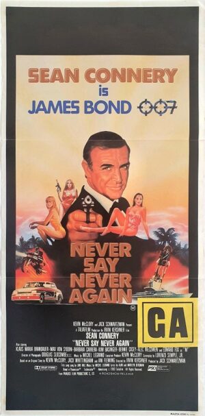 James Bond Never Say Never Again Australian Daybill Movie Poster Sean Connery