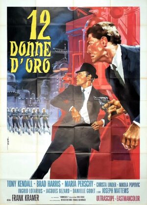 12 Donne D'oro Kommissar X Jagd Auf Unbekannt Kiss Kiss Kill Kill Italian 2 Panel Movie Poster (1)