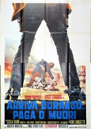 Arriva Durango... Paga O Muori Here's Django Pay Or Die Italian 2 Panel Movie Poster Spaghetti Western (6)