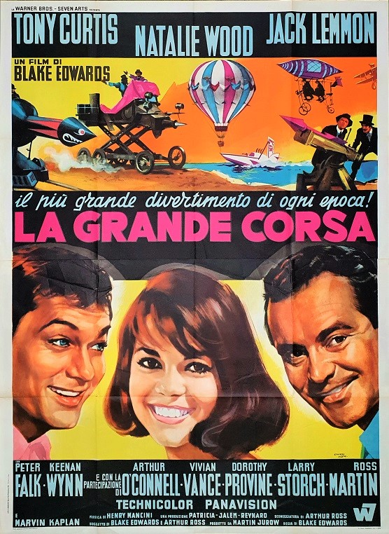 The Great Race Italian 2 Panel Movie Poster With Tony Curtis Jack Lemmon And Natalie Wood (12)