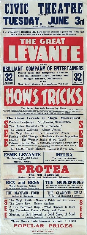 The Great Levante Nz Daybill Magic Poster (1)