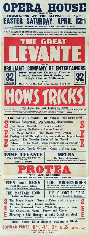 The Great Levante Nz Daybill Magic Poster Wellington (1)