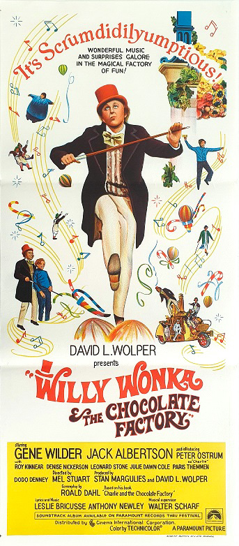 Willy Wonka And The Chocolate Factory Australian Daybill Movie Poster Gene Wilder 1 Edited