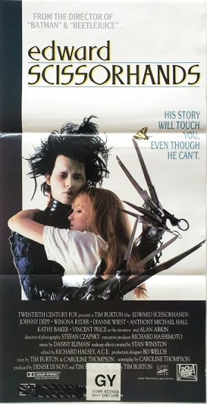 Edward Scissorhands Johnny Depp Australian Daybill Movie Poster (3)