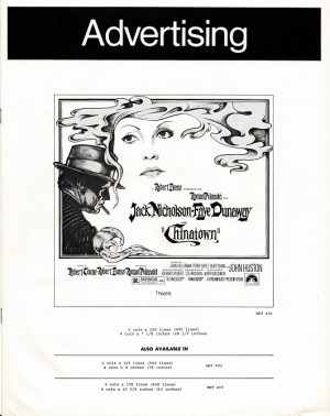 Chinatown Us Pressbook Advertising Section Jack Nicholson