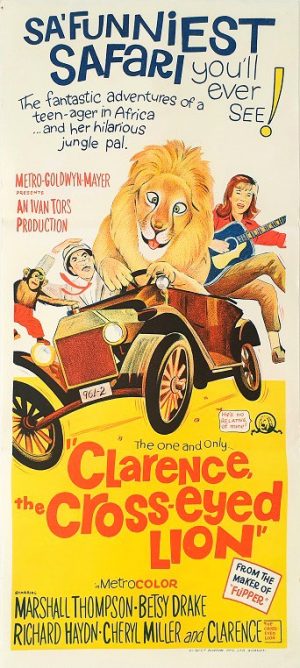Clarence The Cross Eyed Lion Australian Daybill Movie Poster (2)
