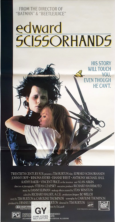 Edward Scissorhands Australian Daybill Movie Poster