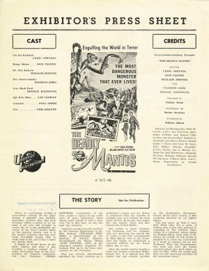 The Deadly Mantis Australian Press Sheet (2)