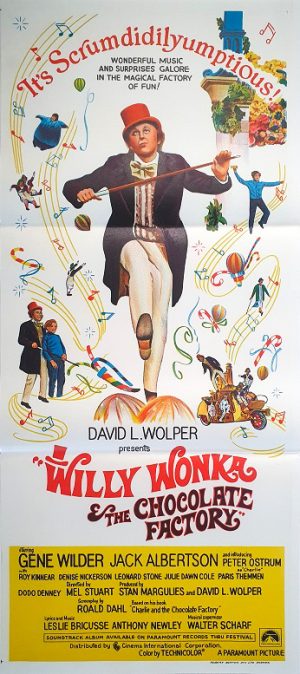 Willy Wonka And The Chocolate Factory Australian Daybill Movie Poster (2) Edited