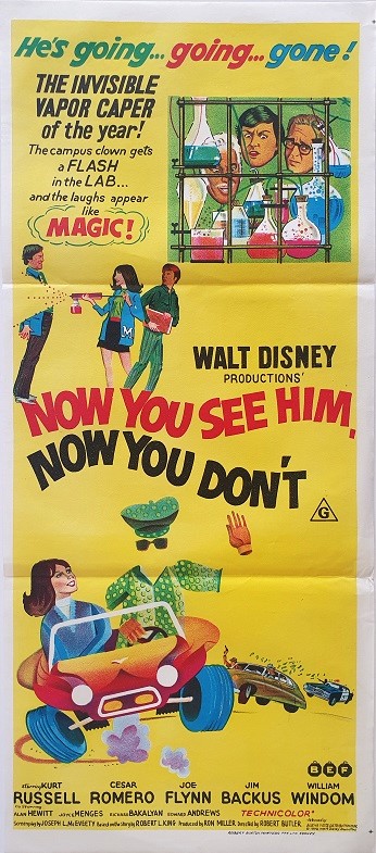 Now You See Him Now You Dont Walt Disney Australian Daybill Movie Poster (1)
