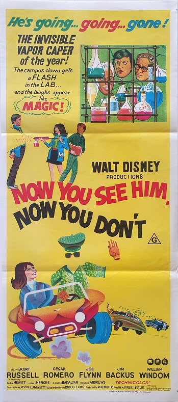 Now You See Him Now You Dont Walt Disney Kurt Russell Australian Daybill Movie Poster (13)