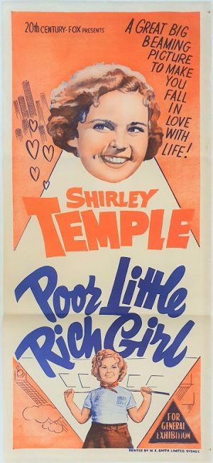 Poor Little Rich Girl Shirley Temple Australian Daybill Movie Poster