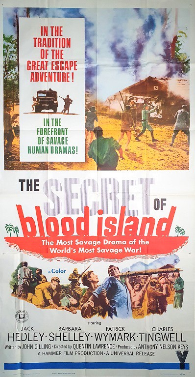 Secret Of Blood Island Us 3 Sheet Movie Poster Hammer Productions Ww2 (3) Edited