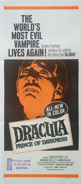 Dracula Prince Of Darkness Hammer Horror Australian Daybill Movie Poster