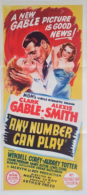 Any Number Can Play Clarke Gable Australian Daybill Movie Poster (14)