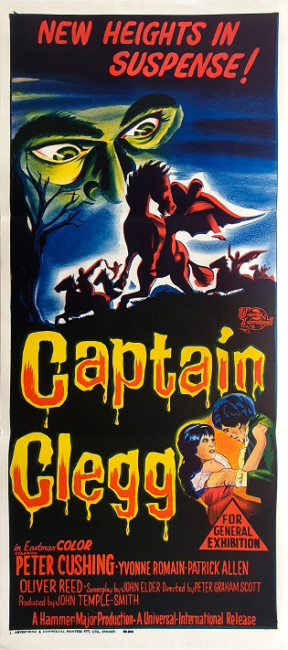 Captain Clegg Australian Daybill Movie Poster Hammer Horror Peter Cushing Oliver Reed