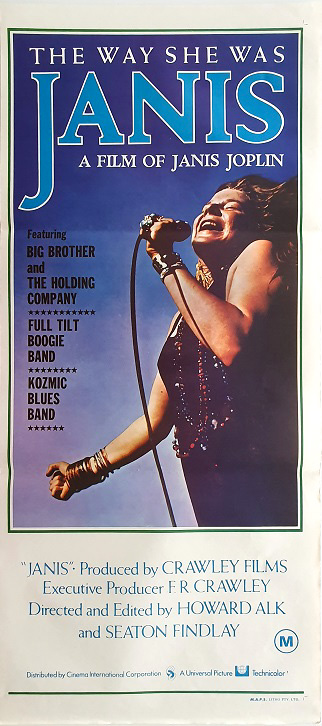 Janis Joplin Australian Daybill Movie Poster