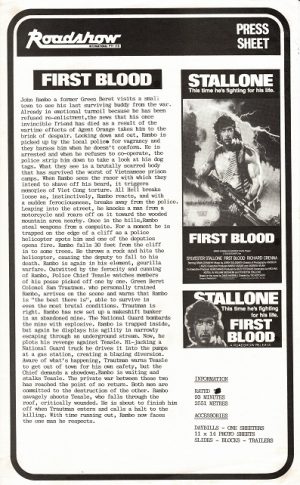 Rambo First Blood Australian Movie Press Sheet (6)