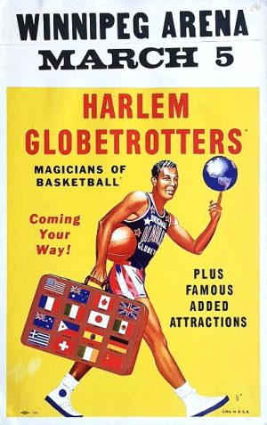 Harlem Globetrotter World Tour 1970s Winnipeg Arena Window Card (1)