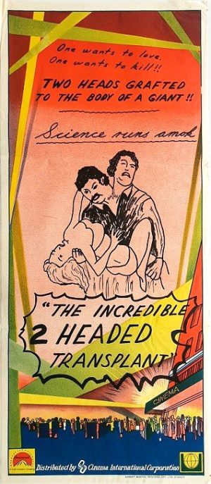 Incredible 2 Headed Transplant Australian Daybill Movie Poster (1)